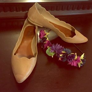 MIA beige flats with scallop details