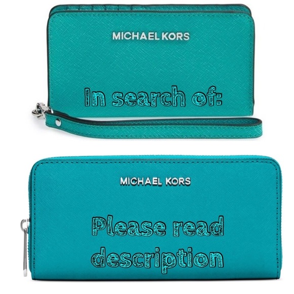 ISO Michael Kors MK tile blue wallet any style!