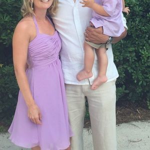 Beautiful purple halter sundress- David's Bridal