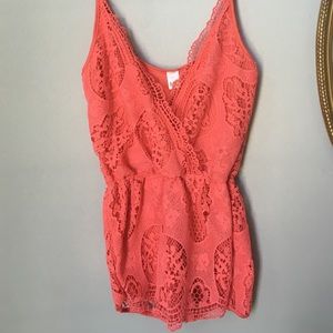 NWT Love Culture Crochet Romper