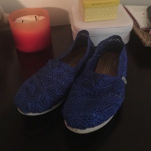 Royal Blue crochet TOMS