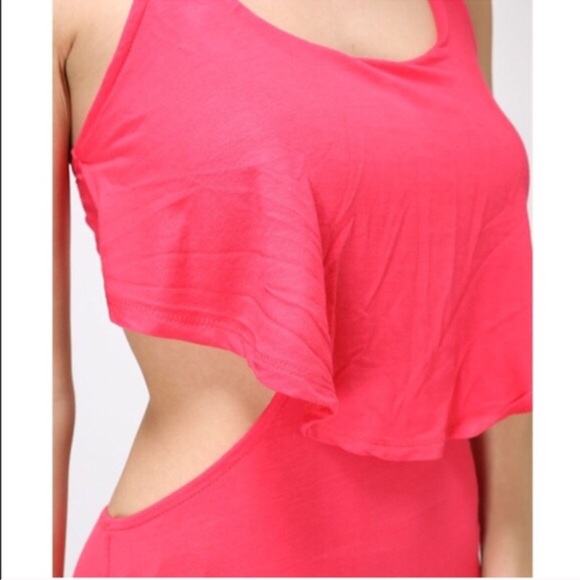 💠💠The KEILANA halter open back dress - CORAL - Picture 3 of 3