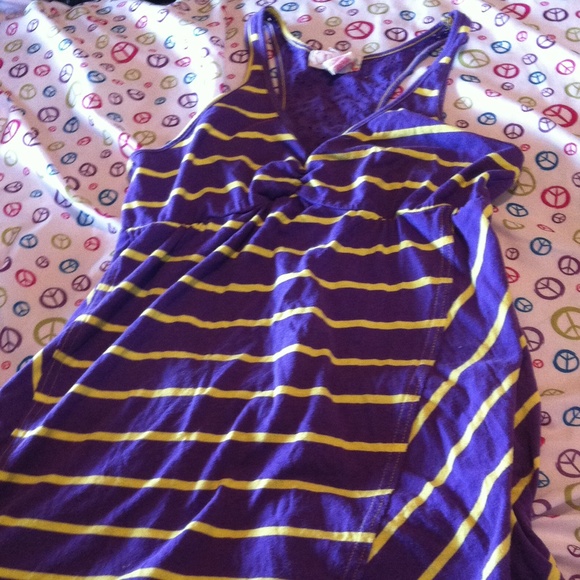 Purple and yellow tank top size M 7-9 - Picture 1 of 2