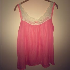 Lily White pink with lace detail tank
