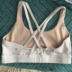 White Lululemon energy bra