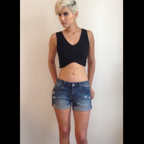 Denim Cut Off Shorts - Picture 2 of 4