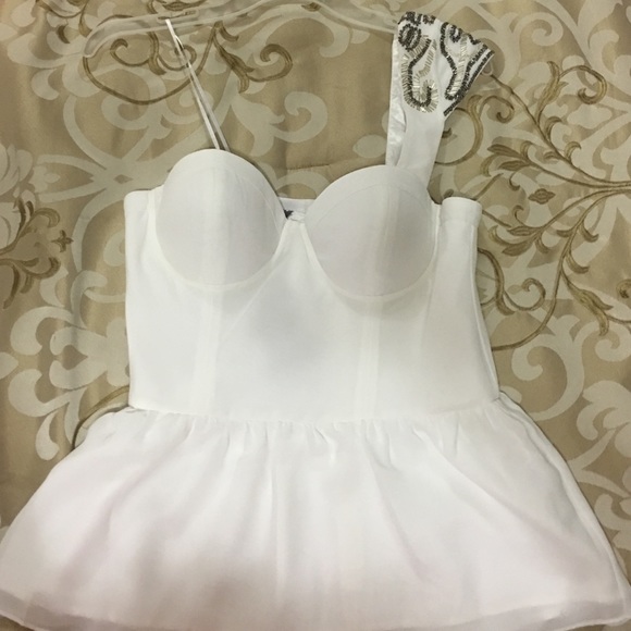 NWT One shoulder beaded (authentic) Guess top.