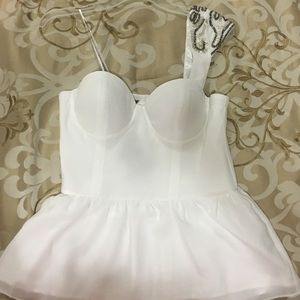 NWT One shoulder beaded (authentic) Guess top.