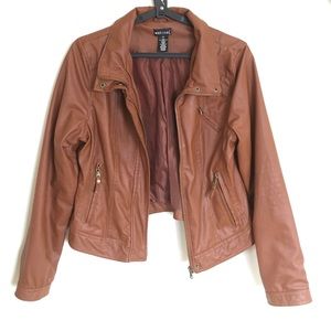Wet Seal Brown Faux Leather Jacket