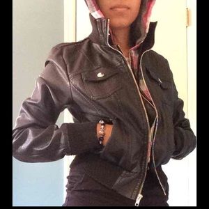 Black leather jacket