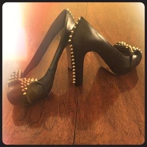 Black Vince Camuto Heels with Silver Spikes