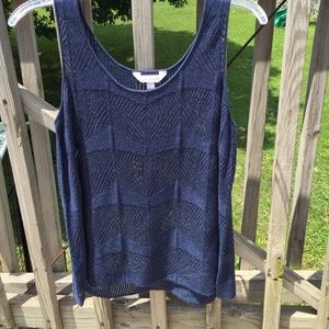 Blue, sleeveless (tank) shirt