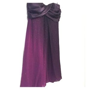 Purple strapless dress