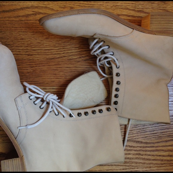 Tan leather boots