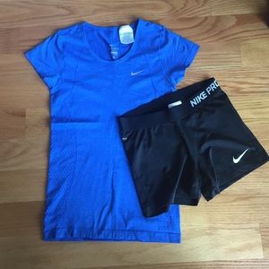 Blue Nike Dri-Fit Knit Running Top