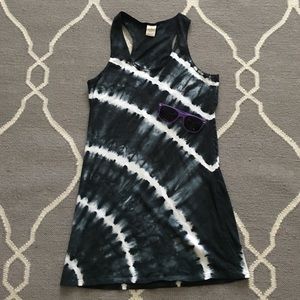 Gaiam Balance racerback black & white swim cover.