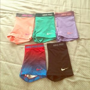 5 Nike pro compression shorts