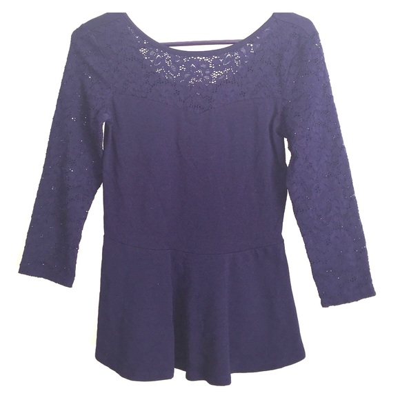 Navy blue peplum top.