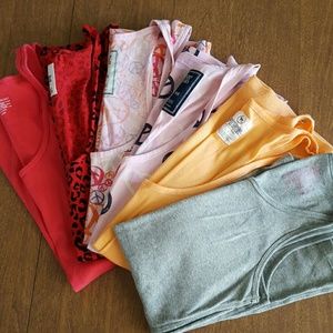 Lot of 6 Victorias Secret Pink ribbed Tank Tops L