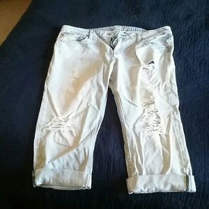 Distressed A. E. Cuffed Capris