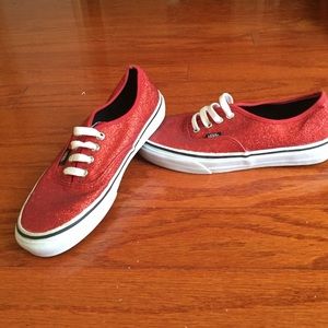 Red Glitter Vans