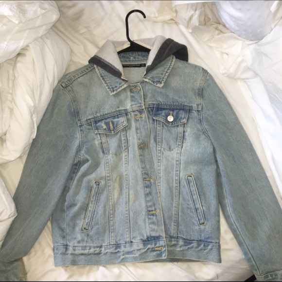 denim jacket with removable hood