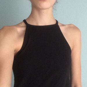 Black high neck tank top
