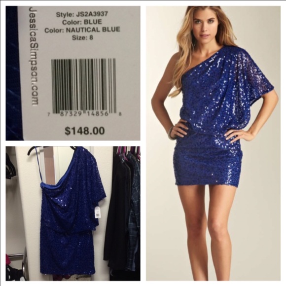 Blue sequin dress