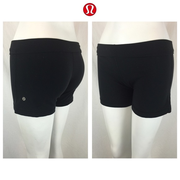 lululemon athletica Pants - Lululemon Black Foldover Yoga Stretch Shorts