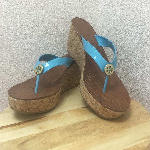 Tory Burch Cork Wedge Sandals, size 9.5 - Picture 1 of 4