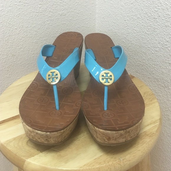 Tory Burch Cork Wedge Sandals, size 9.5 - Picture 2 of 4