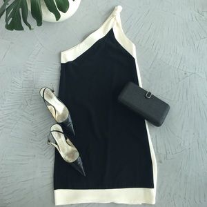 Black and Cream Silk Dress