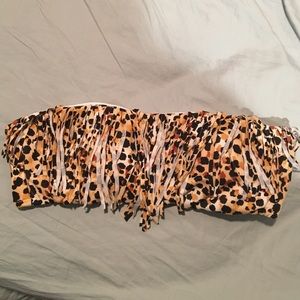 Cheetah fringe bandeau