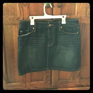 Above the knee length denim skirt