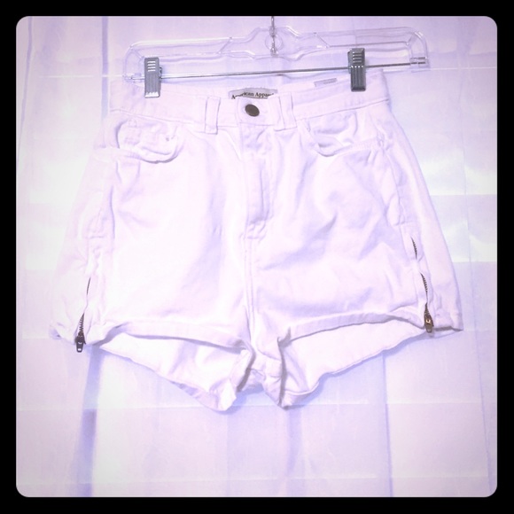 High waisted white shorts