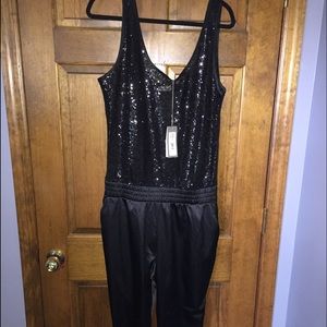 Eva Mendes Sequin and Satin jumpsuit