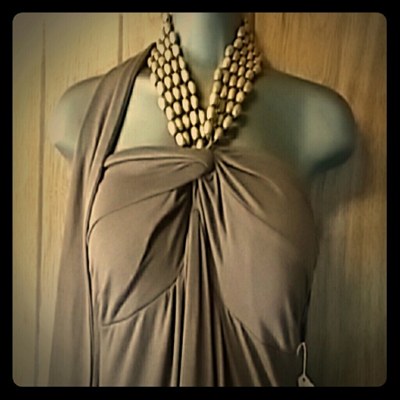 Bead halter dress.