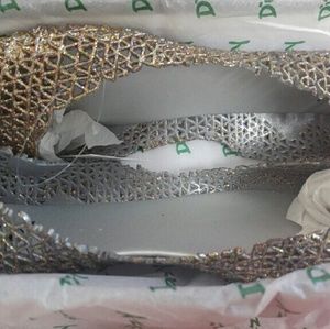 Flat Jelly shoes Silver glitter