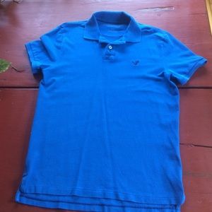 Blue w/navy Eagle American Eagle Short Sleeve Polo