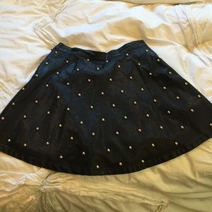 Studded pleather skirt