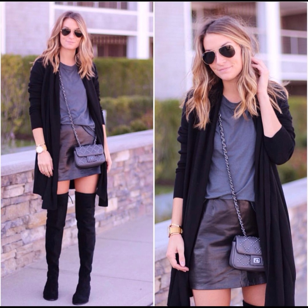 Black faux leather skirt