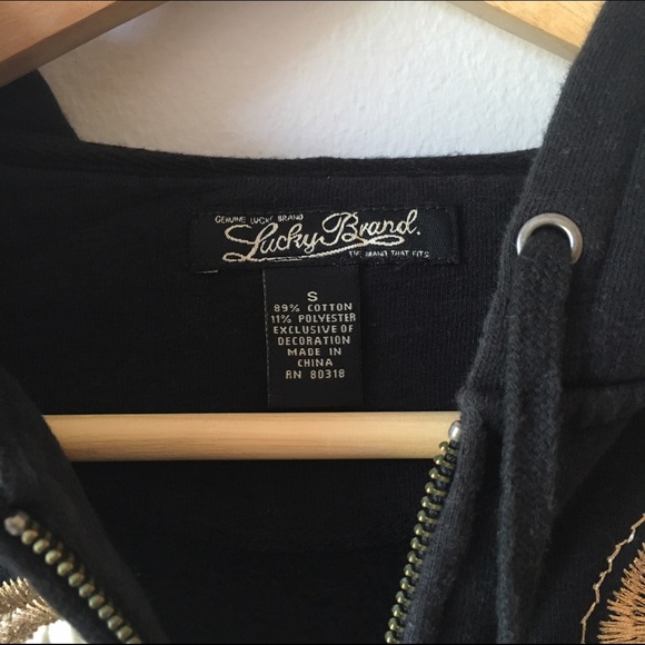{DONATED} Lucky Brand Oriental Stitched Hoodie - Picture 4 of 4