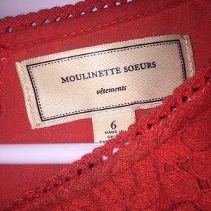 Gorgeous, like new orange lace peplum blouse