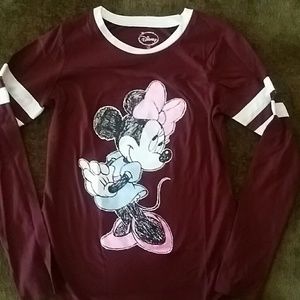 Disney women's sz Med long sleeve Minnie shirt