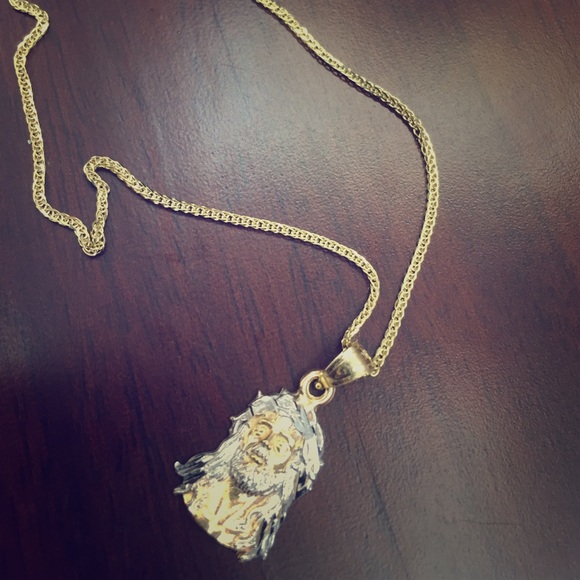 Jewelry - 14k Gold Chain & 14k Gold Jesus Pendent Jewelry - 14k Gold Chain & 14k Gold Jesus Pendent