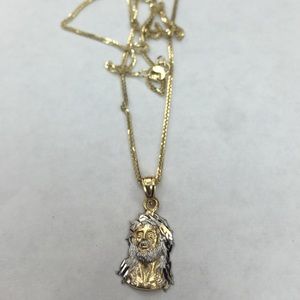 Jewelry - 14k Gold Chain & 14k Gold Jesus Pendent Jewelry - 14k Gold Chain & 14k Gold Jesus Pendent