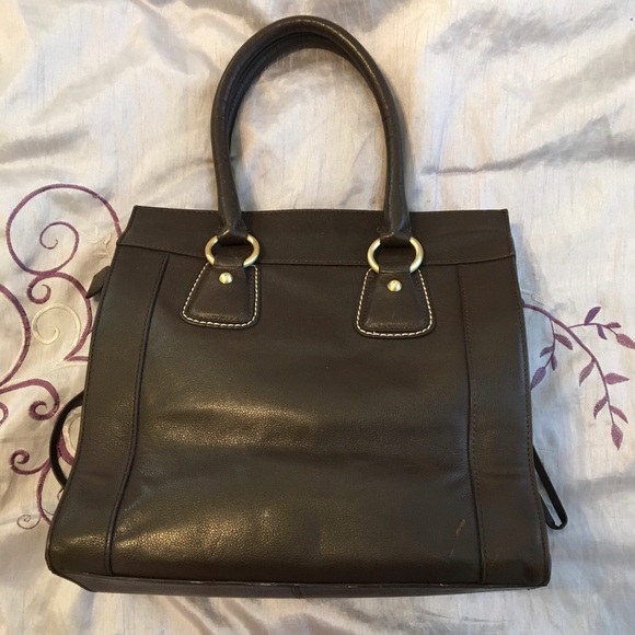 Dark Brown Talbots Leather Handbag - Picture 3 of 4