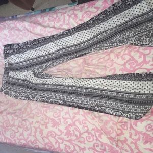 Abstract print flared pants