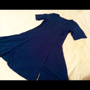 Blue Liquid Knit Dress by SUSAN GRAVER. S-M