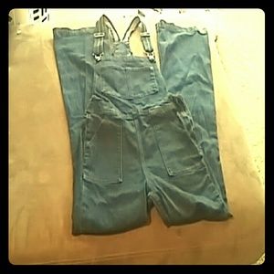 Flare bottom overalls